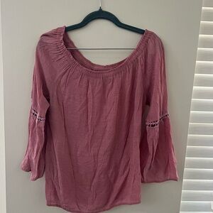 Speed Limit 98 Pink and Purple Blouse with Bell Sleeves